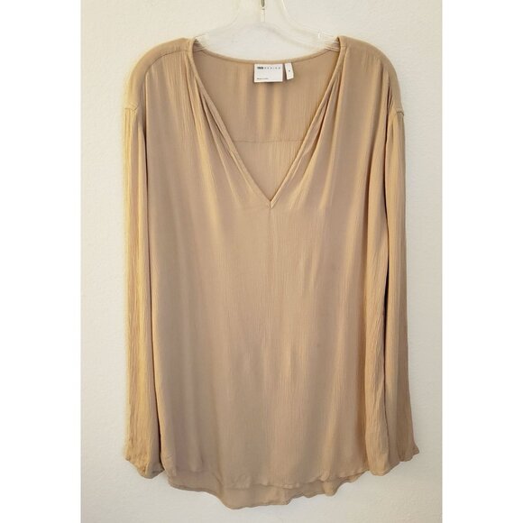 Asos Design Oversize Viscose Blend Tan Long Sleeve Top Fits up to XL - Picture 1 of 6